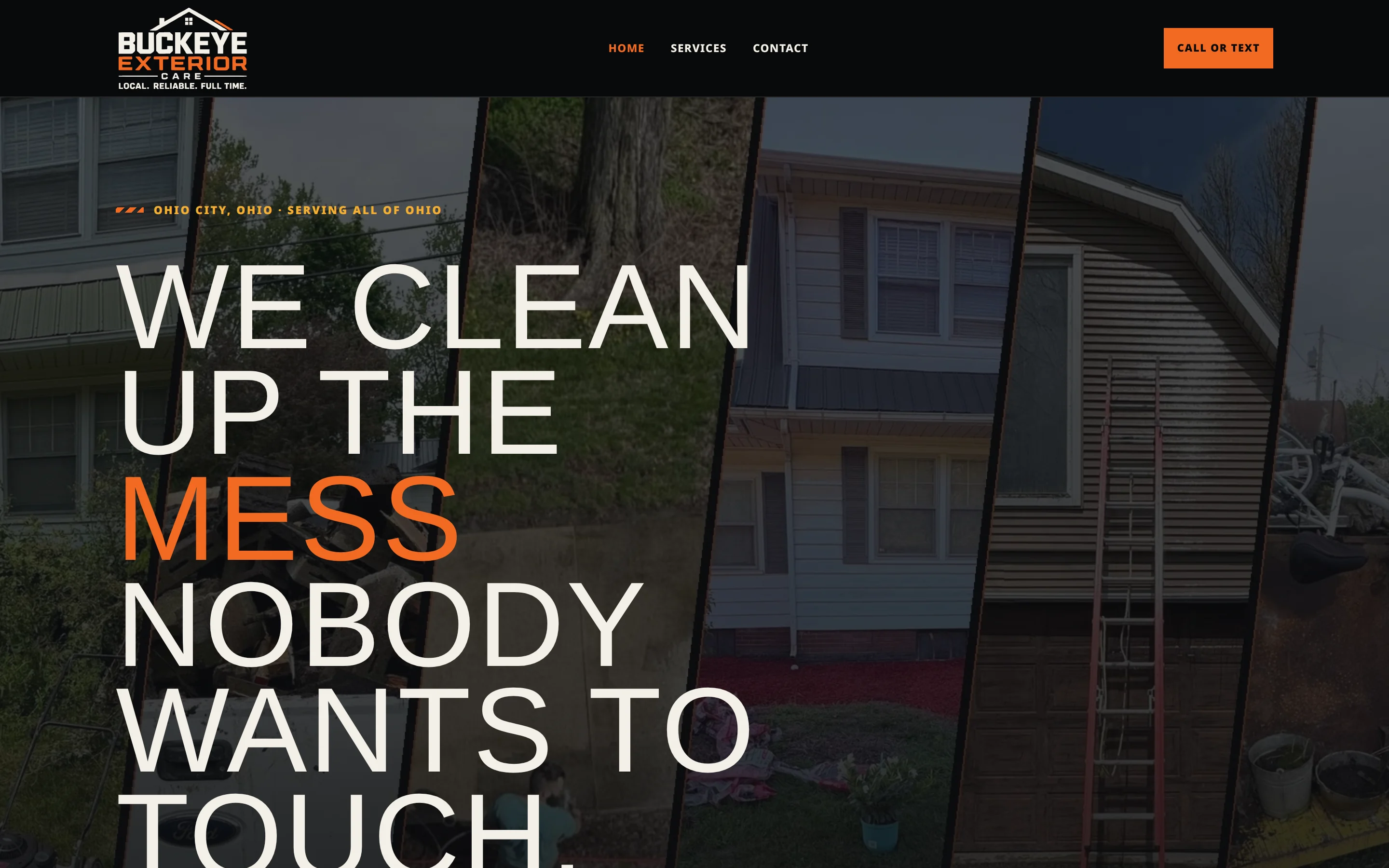 Homepage preview of the Buckeye Exterior Care demo concept
