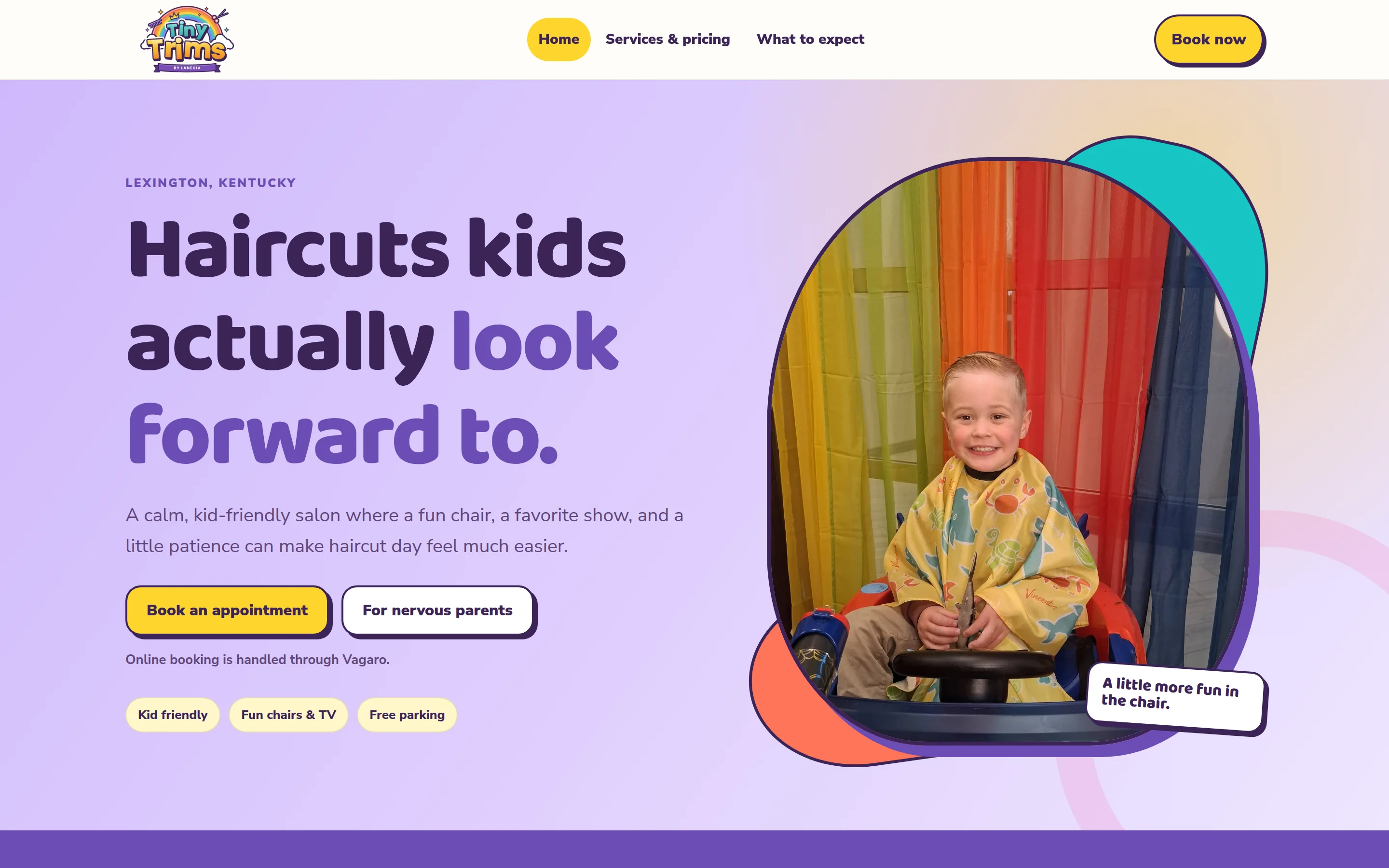 Homepage preview of the Tiny Trims by Lanecia demo concept